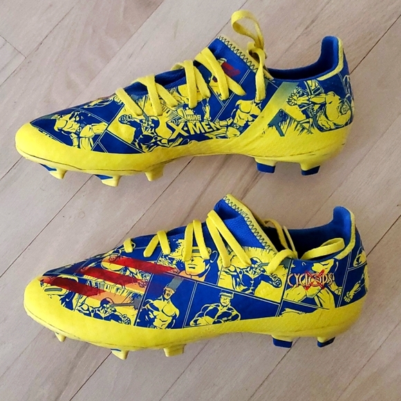 adidas Other - Adidas Marvel X Ghosted.3 Firm Ground Soccer Cleats X-Men Size 8.5 Yellow Blue